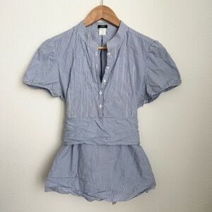J.Crew Striped Peplum Blouse - Size 8